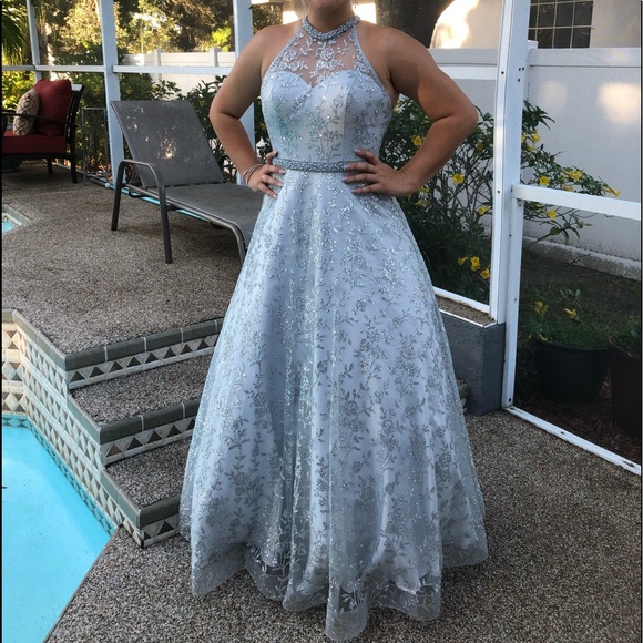 Silver Prom Dress - Picture 1 of 3
